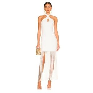Alice & Olivia New! Steph Twisted Halter Bachelorette Party Fringe Dress